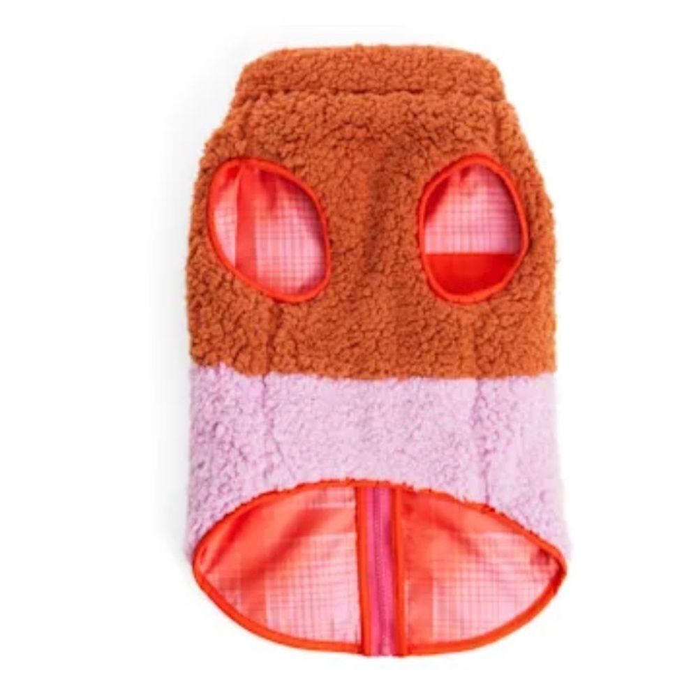 Soft Fleece Color Blocked Reversible Dog Coat - Picture 5 of 8